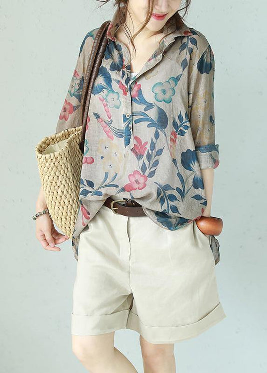 Polo Collar Cotton Long Shirts Design Blouse Summer