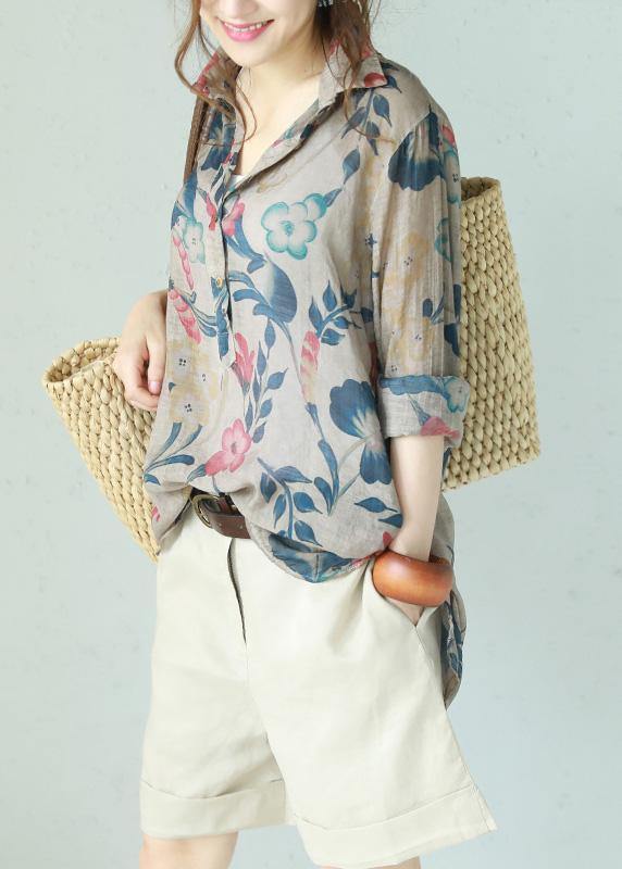 Polo Collar Cotton Long Shirts Design Blouse Summer