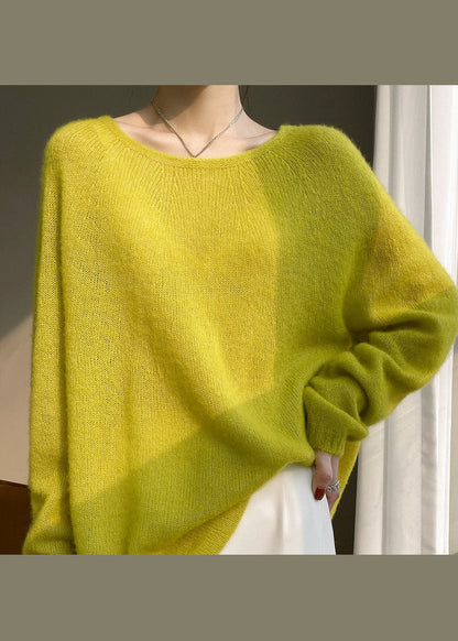 Pink O Neck Cozy Cashmere Knit Top Spring
