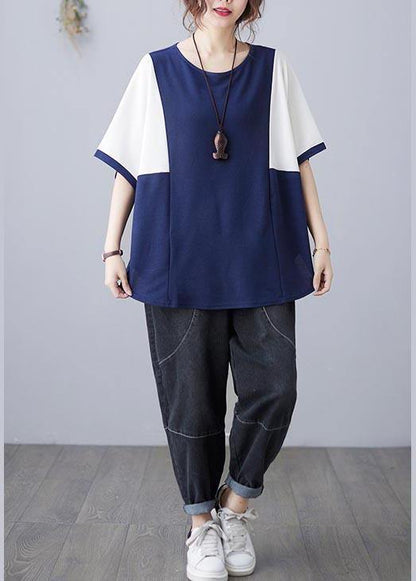 Pink O-neck Half Sleeve Summer Blouse Top