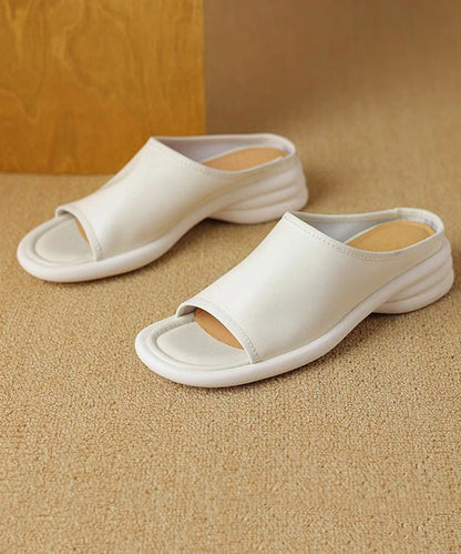 Pink Splicing Peep Toe Slide Sandals