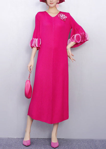 Romance Rose Dress Accent Flutter Sleeves