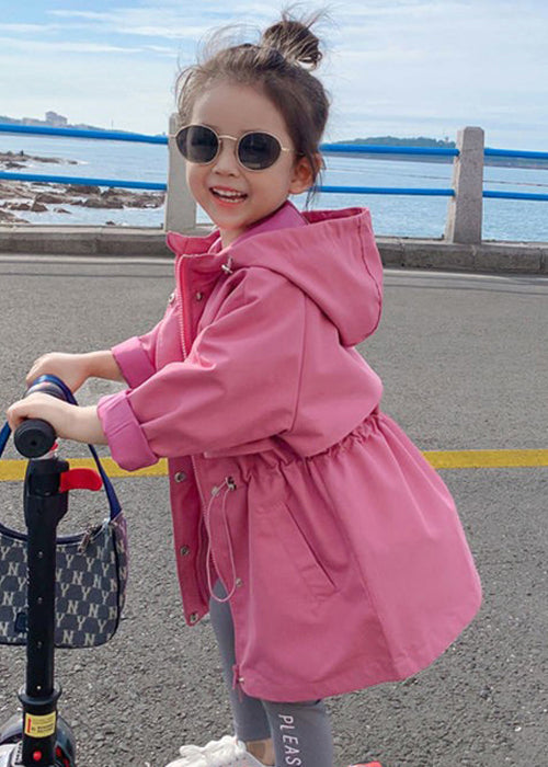 Rose Hooded Drawstring Cotton Coats Spring