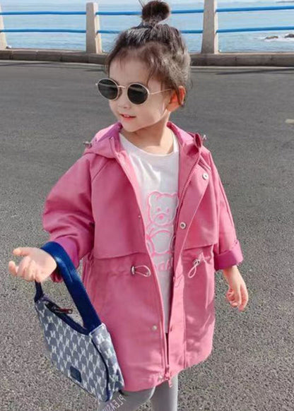 Rose Hooded Drawstring Cotton Coats Spring