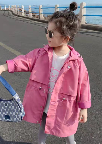 Rose Hooded Drawstring Cotton Coats Spring