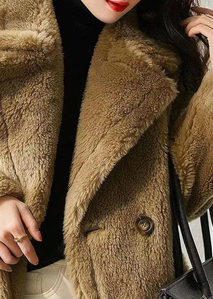 Rose Peter Pan Collar Pockets Patchwork Wool Coat Winter