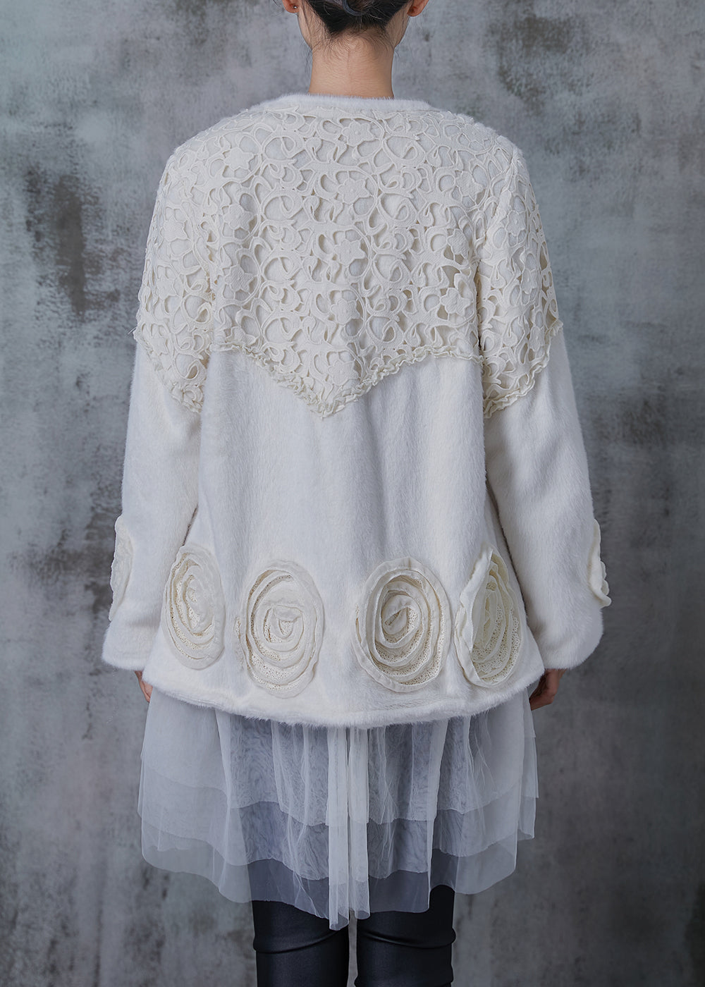 White Patchwork Mink Velvet Jackets Winter
