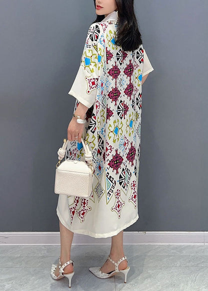 White Peter Pan Collar Patchwork Cotton Shirts Dress Summer