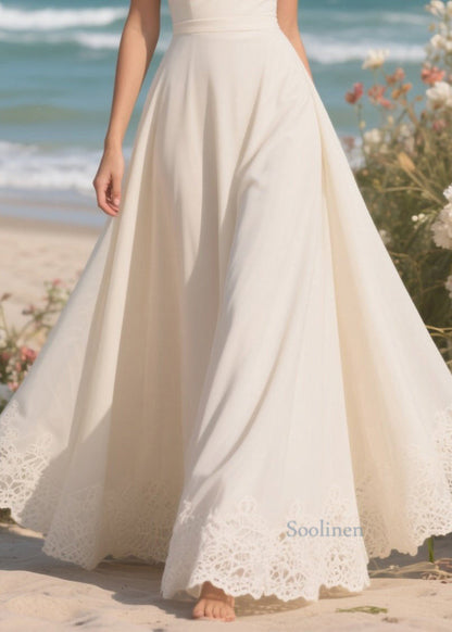 White V Neck Exra Large Hem Draping Chiffon Dresses Summer