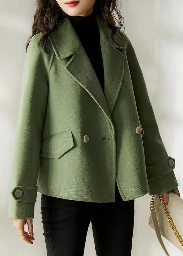 Wine Red Peter Pan Collar Button Patchwork Woolen Coats Fall