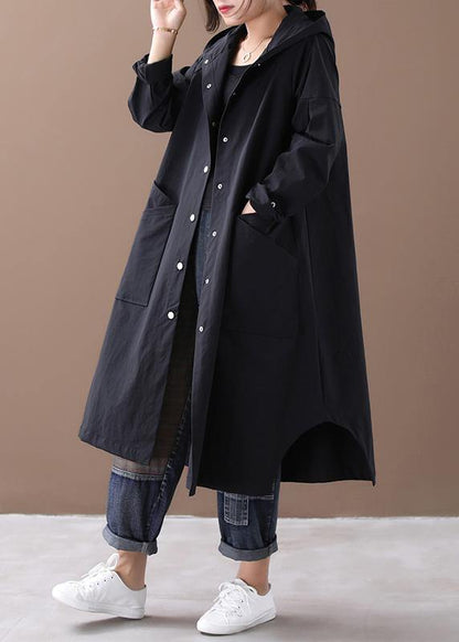 Black Box Coat Inspiration Hooded Large Pockets Outwears