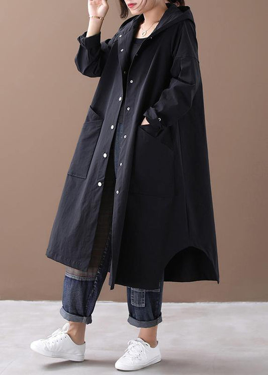 Black Box Coat Inspiration Hooded Large Pockets Outwears