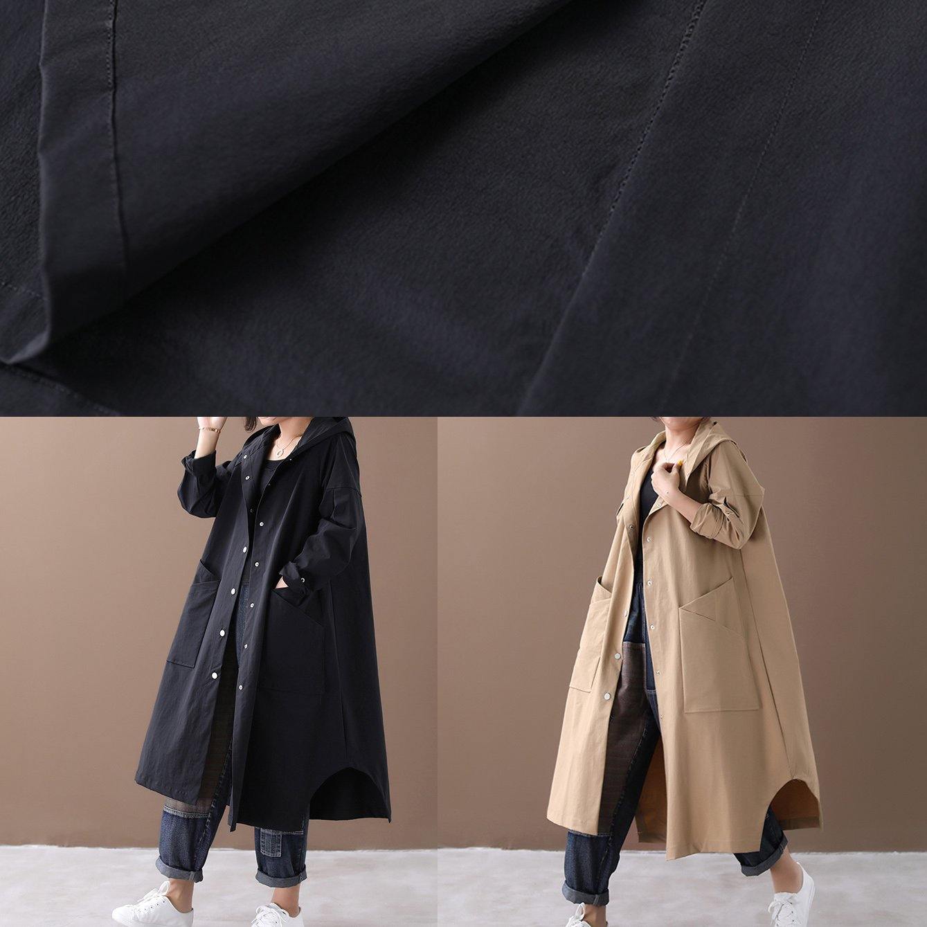 Black Box Coat Inspiration Hooded Large Pockets Outwears
