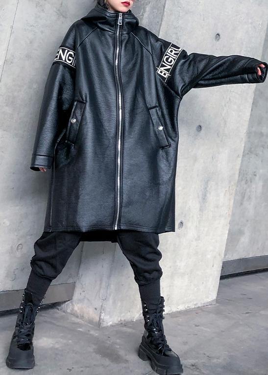Black Coats Shirts Hooded Winter Outwear