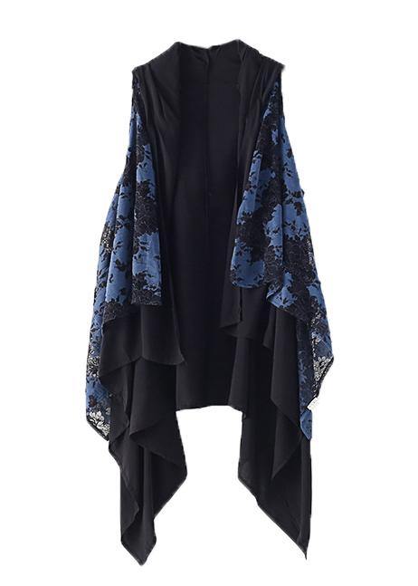 Blue Cotton Blouse Sleeveless Asymmetric Cotton Summer Shirts