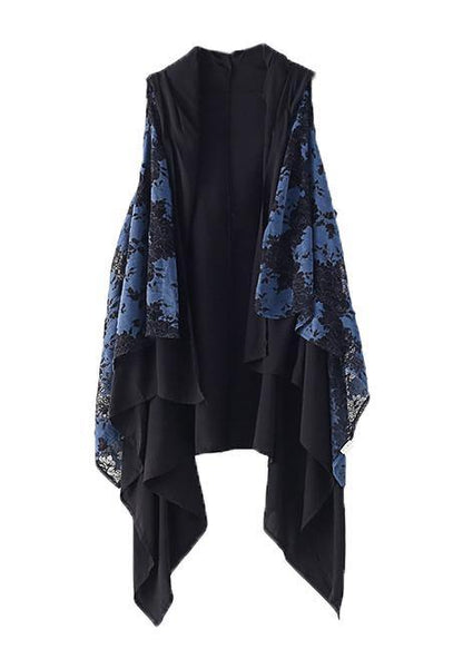 Blue Cotton Blouse Sleeveless Asymmetric Cotton Summer Shirts
