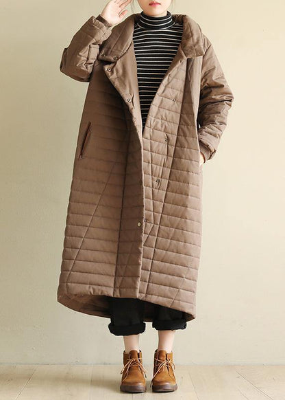 Snow Jackets High Neck Outwear Dark Khaki Wild Parkas for