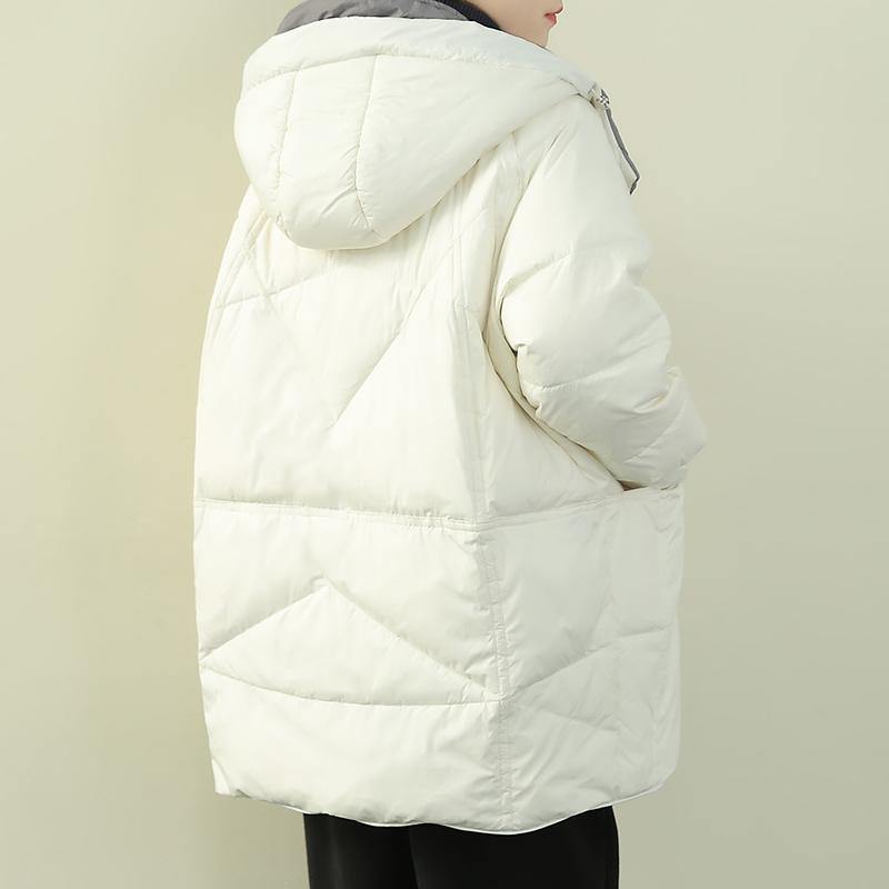Winter Jacket Overcoat Hooded Zippered Down Coat Winter