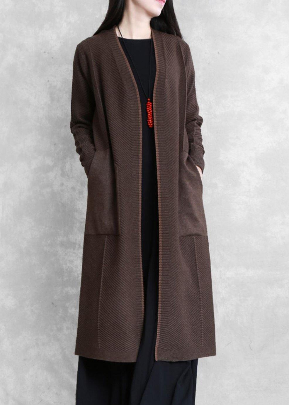 Chocolate Coat Long Coat Pockets