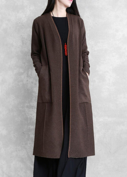 Chocolate Coat Long Coat Pockets
