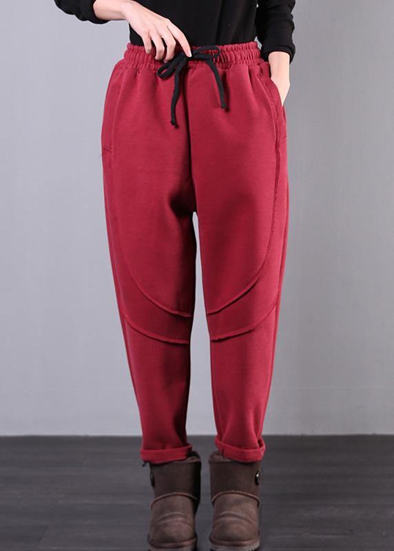 Elastic Waist Pants Oversize Red Tutorials Drawstring Jeans