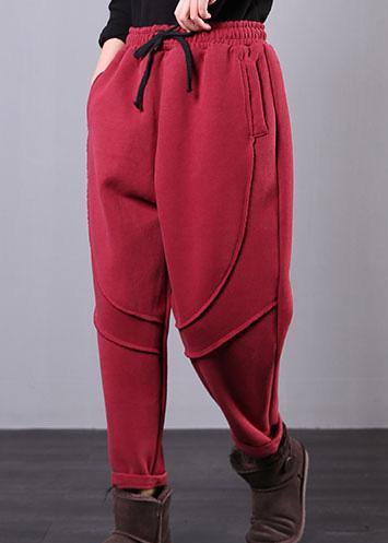 Elastic Waist Pants Oversize Red Tutorials Drawstring Jeans