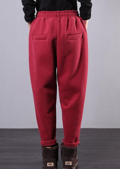 Elastic Waist Pants Oversize Red Tutorials Drawstring Jeans