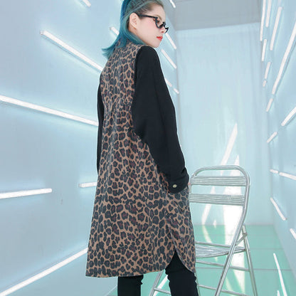 Coat Loose Fitting Stand Collar Coat New Patchwork Pockets Long Coat