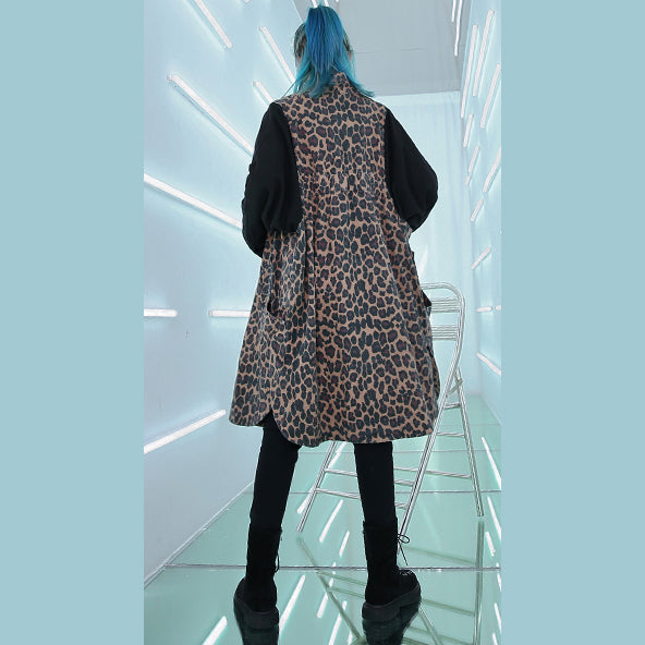 Coat Loose Fitting Stand Collar Coat New Patchwork Pockets Long Coat