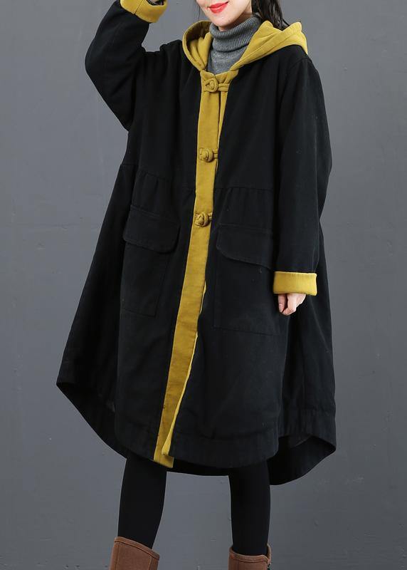 Hooded Large Hem Crane Coats Yellow Silhouette Outwear