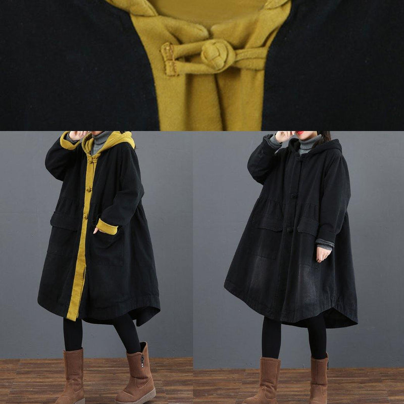 Hooded Large Hem Crane Coats Yellow Silhouette Outwear