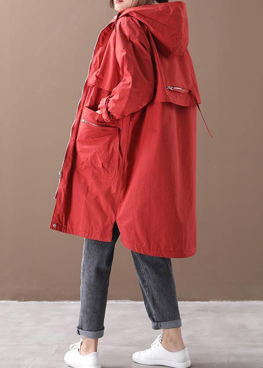 Hooded Zippered Coats Black Coats
