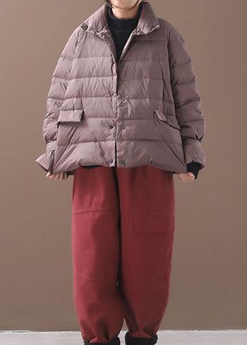 Khaki Parkas for Down Jacket Winter Short Coat Stand Collar