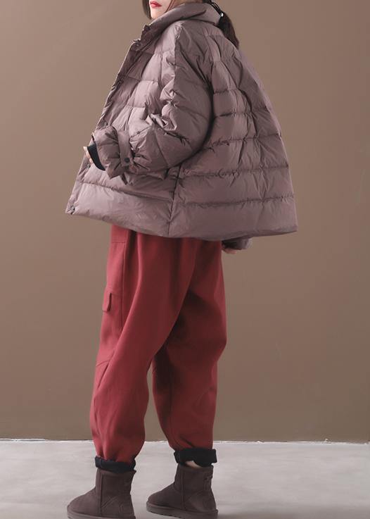 Khaki Parkas for Down Jacket Winter Short Coat Stand Collar