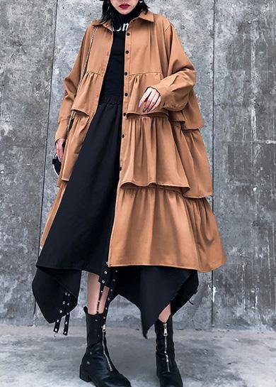 Layered Cotton Spring Clothes for Design Khaki Dresses
