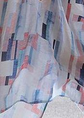 Linen Clothes Fine Print Short Sleeve A-line Round Neck Dress