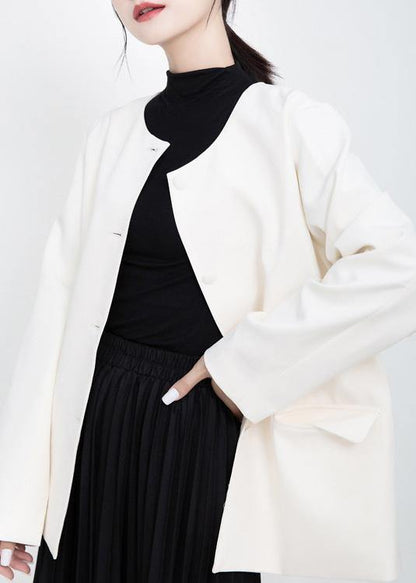 Elegant long sleeve Fashion Sailor Collar outfit white Knee jackets
