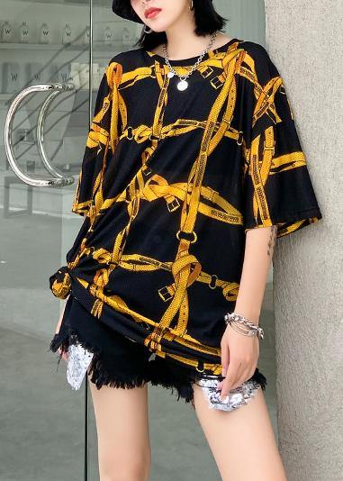 O Neck Half Sleeve Summer Crane Tops Work Outfits Black Plaid Blouses