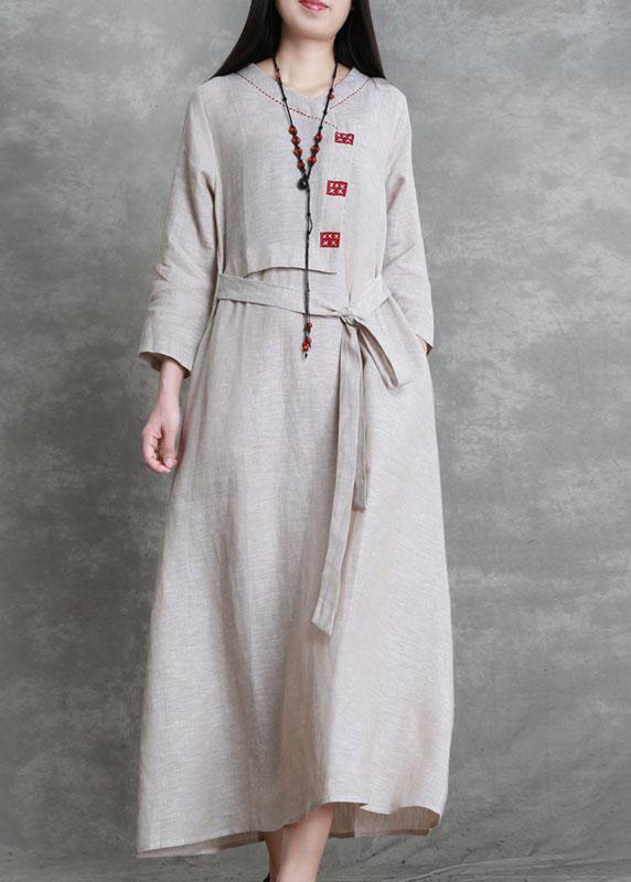 O Neck Tie Waist Trench Coat Beige Silhouette Coats