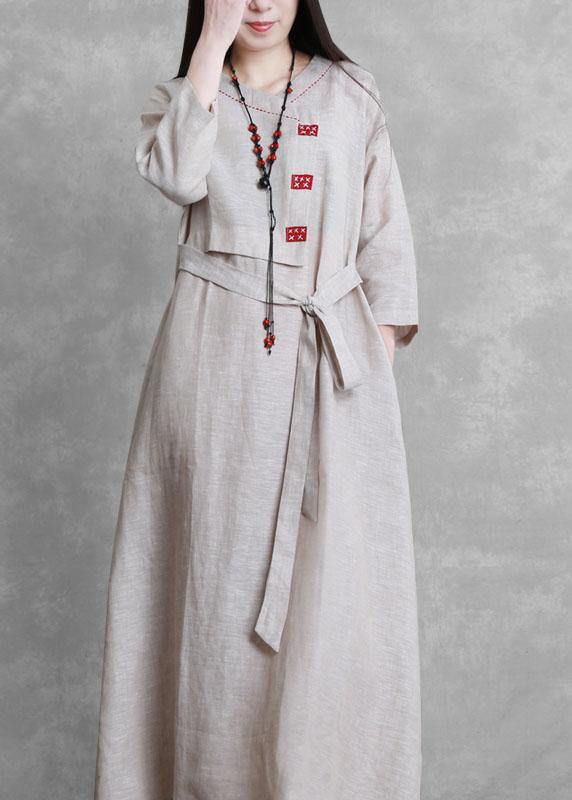 O Neck Tie Waist Trench Coat Beige Silhouette Coats