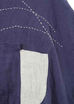 Orange Linen Shirts O Neck Pockets Clothing Summer Top