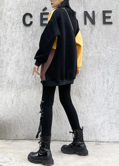 Elegant patchwork cotton o neck Tunic Inspiration yellow blouses
