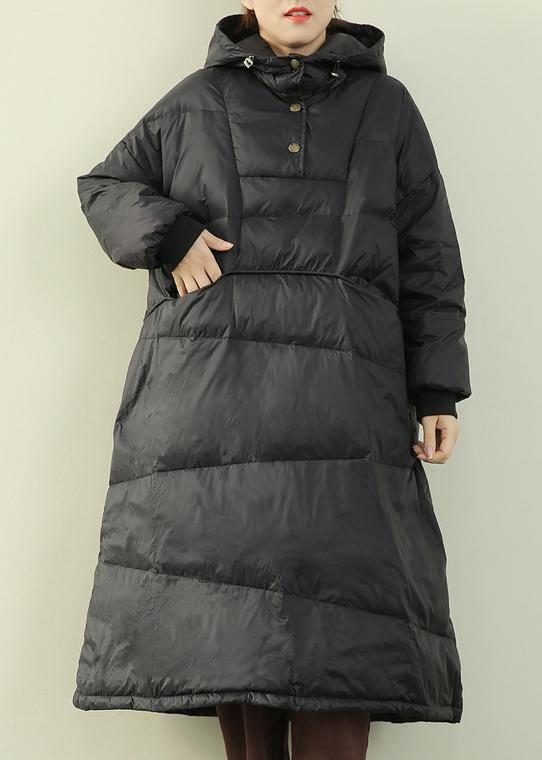 Clothing Down Puffer Jackets Winter Black Hooded Warm Puffer Jacketses