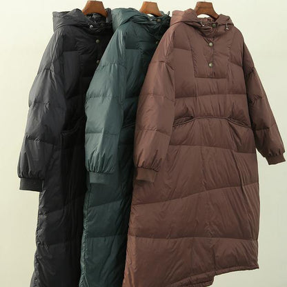 Clothing Down Puffer Jackets Winter Black Hooded Warm Puffer Jacketses