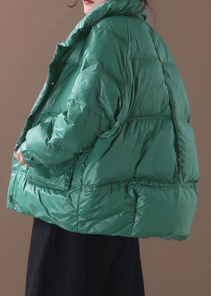 Clothing Snow Jackets Winter Overcoat Green Stand Collar Duck Down Coat