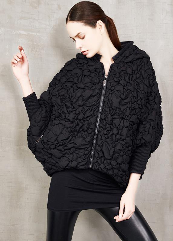 Clothing Winter Jacket Hooded Winter Outwear Blackzipppered Goose Down Coat