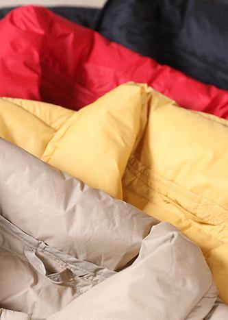 Down Jacket Overcoat Red Lapel Pockets Goose Down Coat