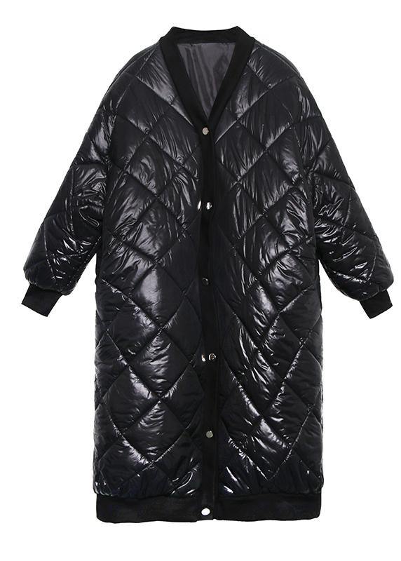 Jacket Winter Coats Black V Neck Thick Winter Parkas