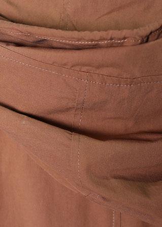 Long Fall Brown Hooded Drawstring Coats