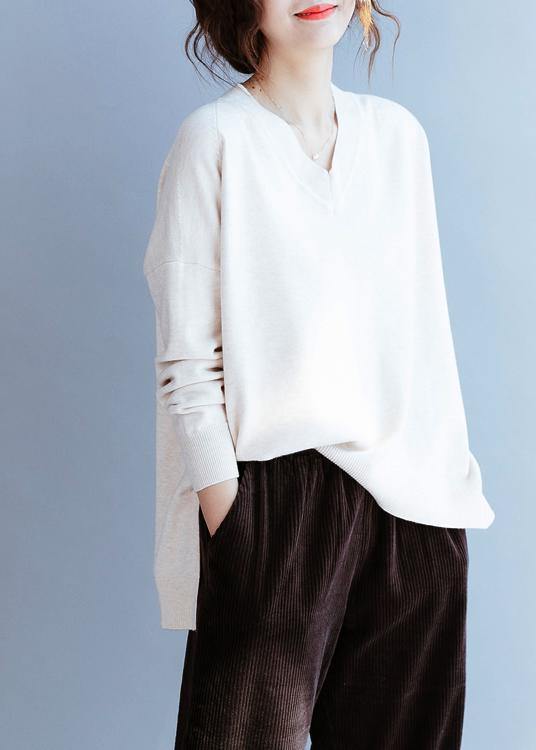 V Neck Side Open Fall Tunic Top Fabrics Nude Shirts